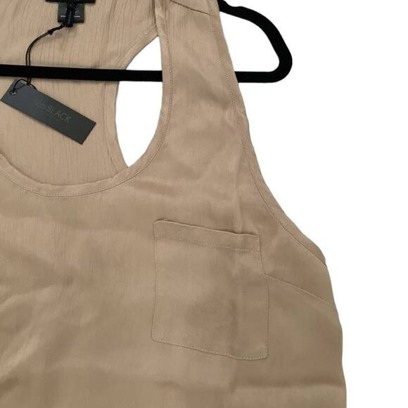 Bobi Beige Women Cropped Woven Satin Tank Size Large - Picture 6 of 13